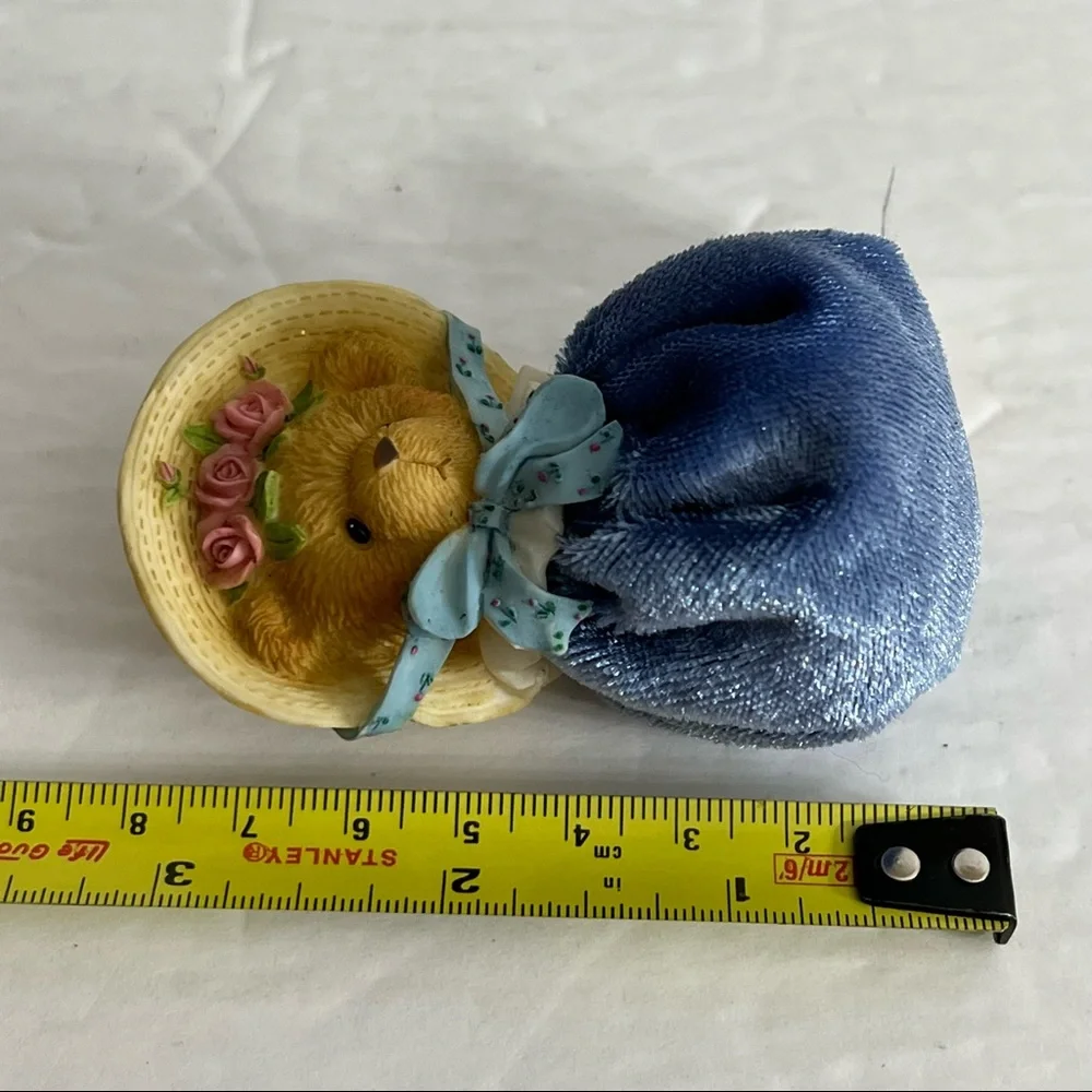 Vintage Cherished Teddies Blue Spring Bonnet Bean Bag Mini-Figure Rare
